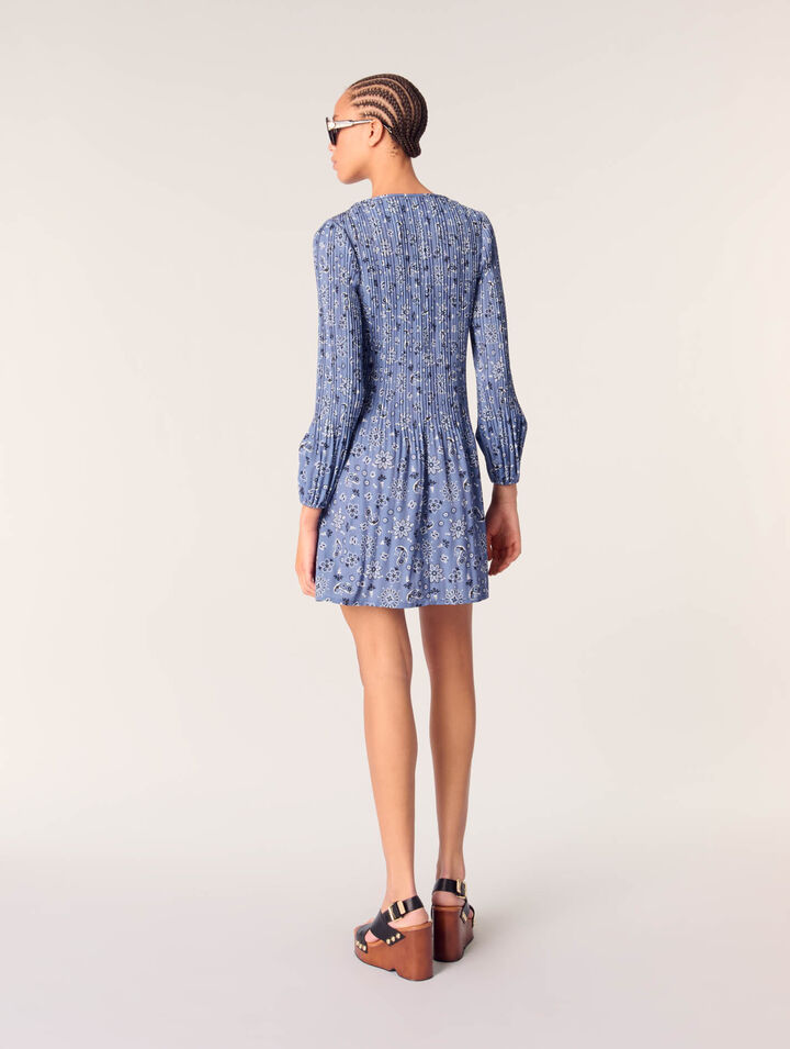 Robe plissée imprimée