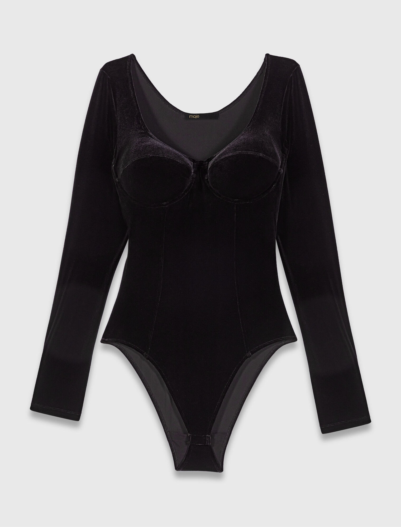 Body en velours et détails corset