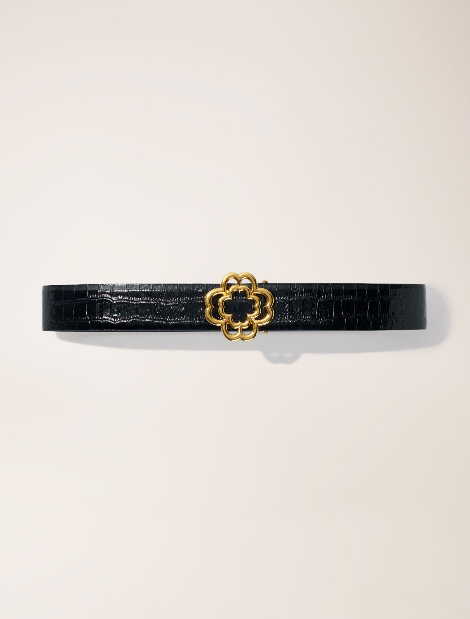 Ceinture Clover en cuir effet croco