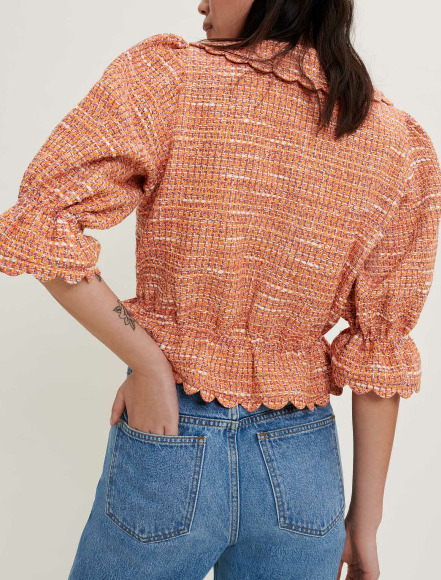 Petite veste en tweed à croquets