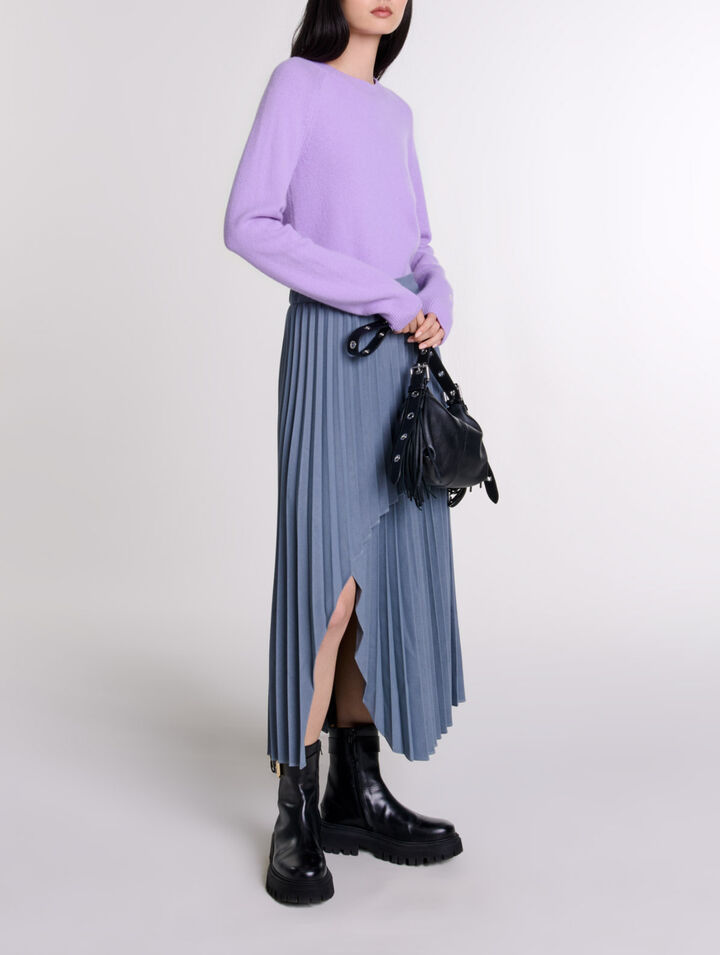 Jupe pliss&eacute;e asym&eacute;trique