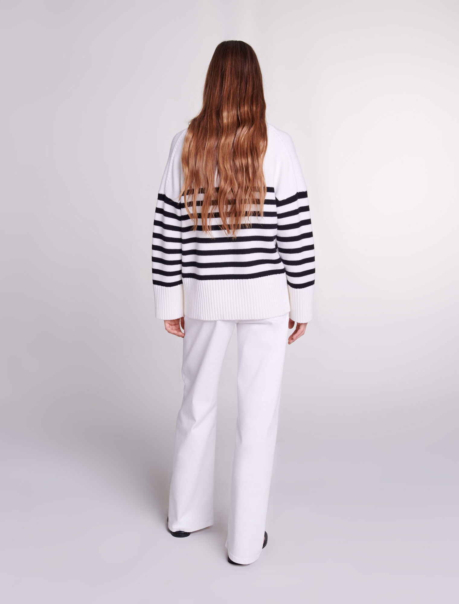 Pull marinière col zippé