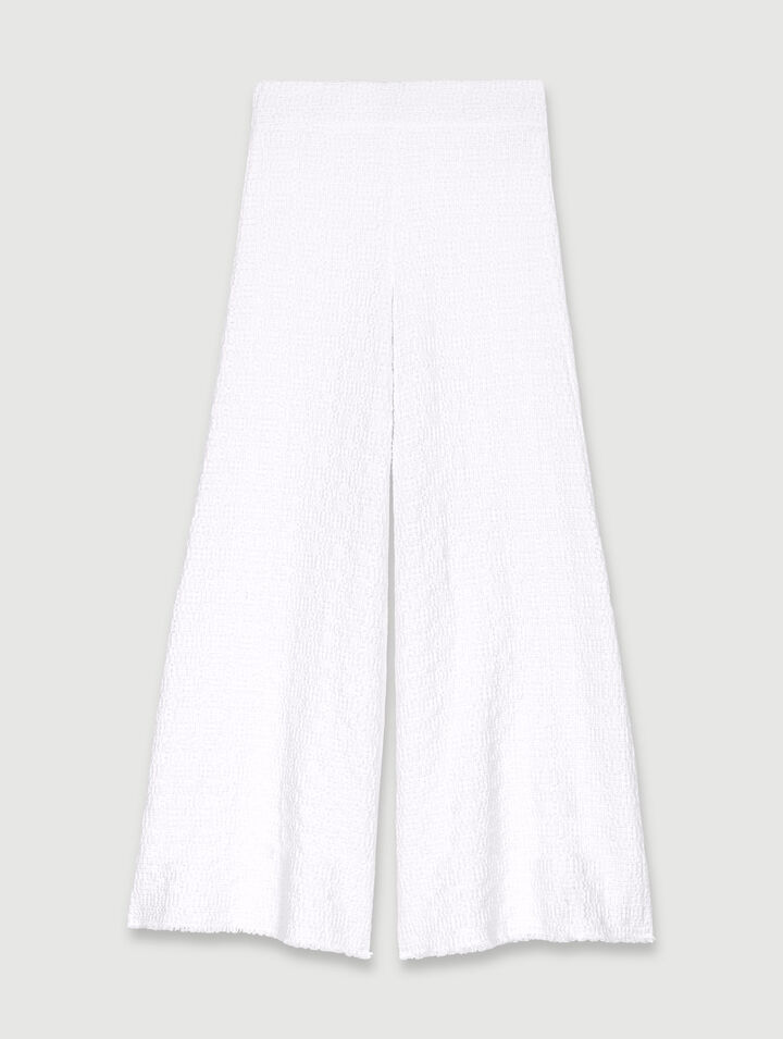 Pantalon large en tweed