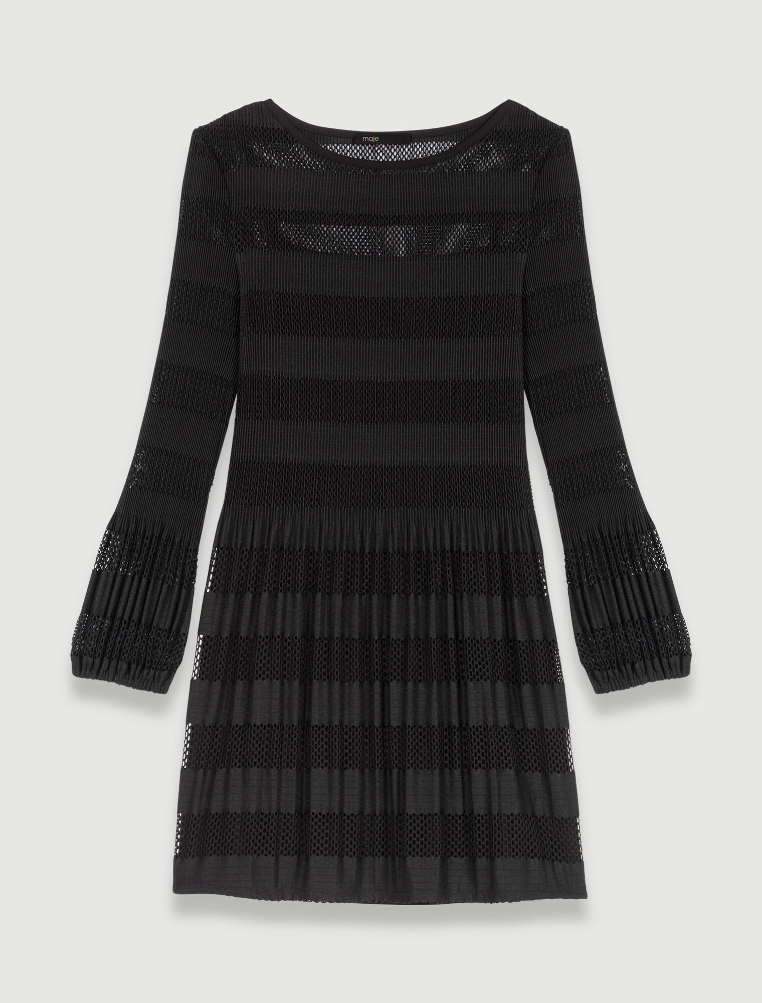 Robe courte en maille ajourée