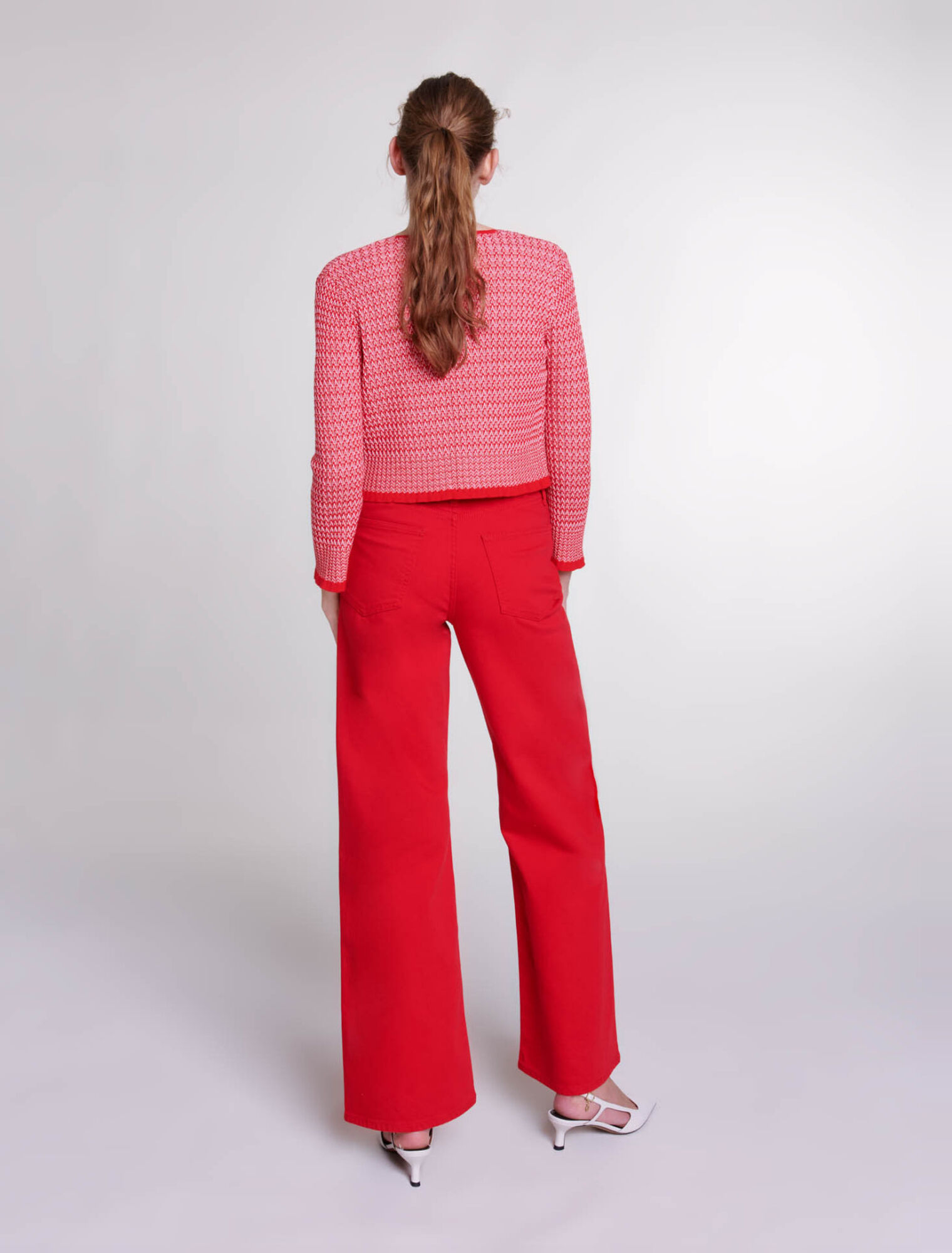 Twin set en maille motifs chevrons
