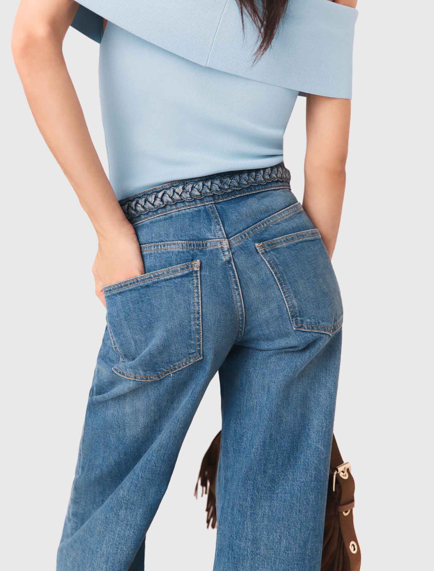 Jean flare avec tresses