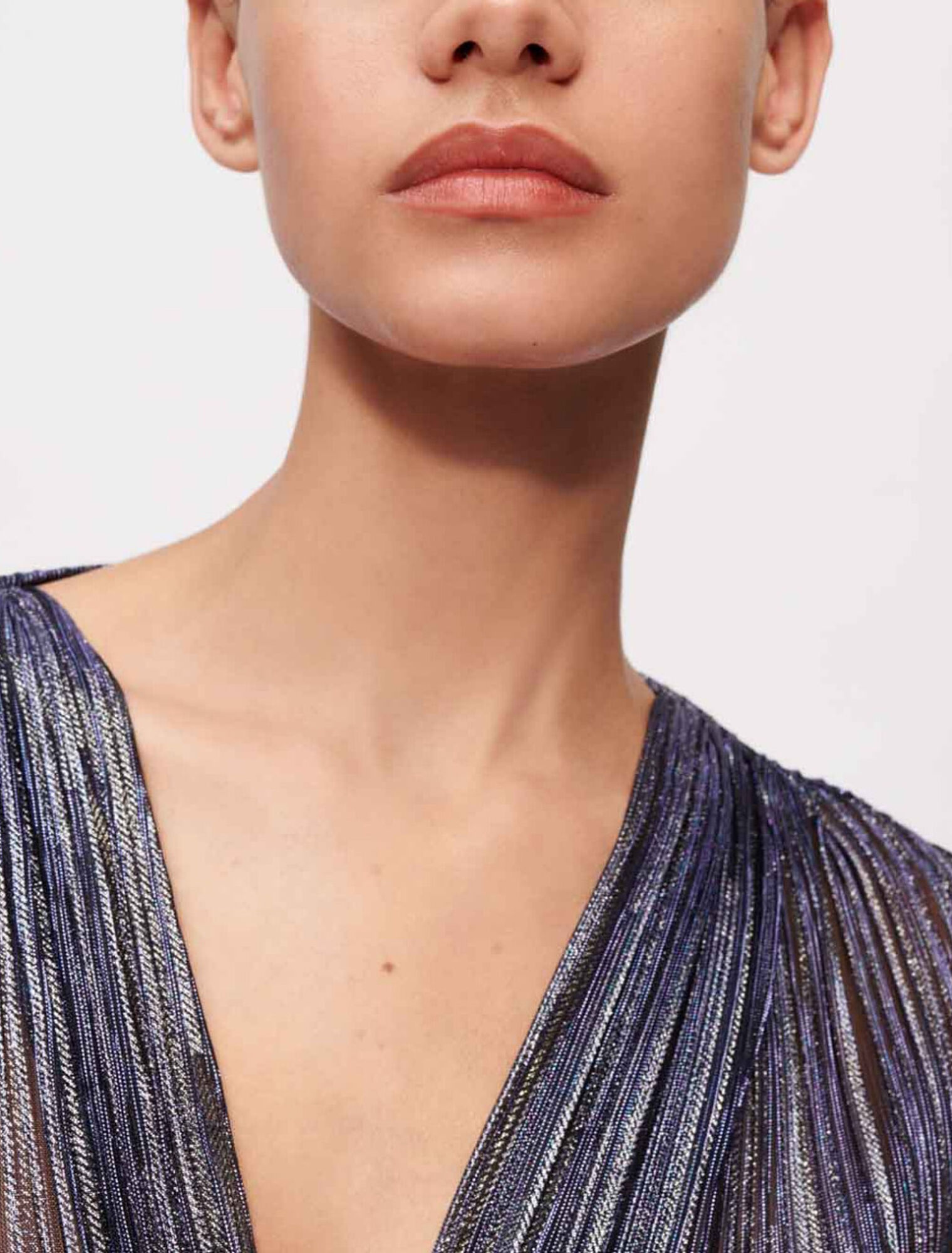 Robe en lamé entièrement drapée