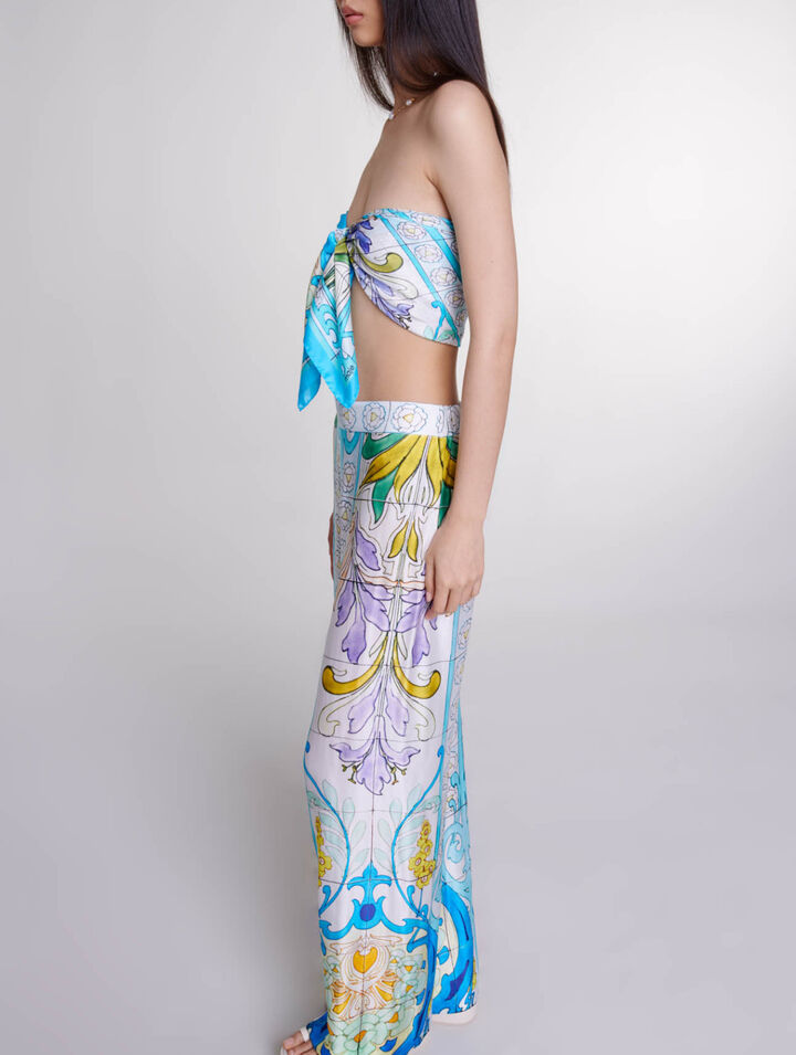 Pantalon satiné imprimé