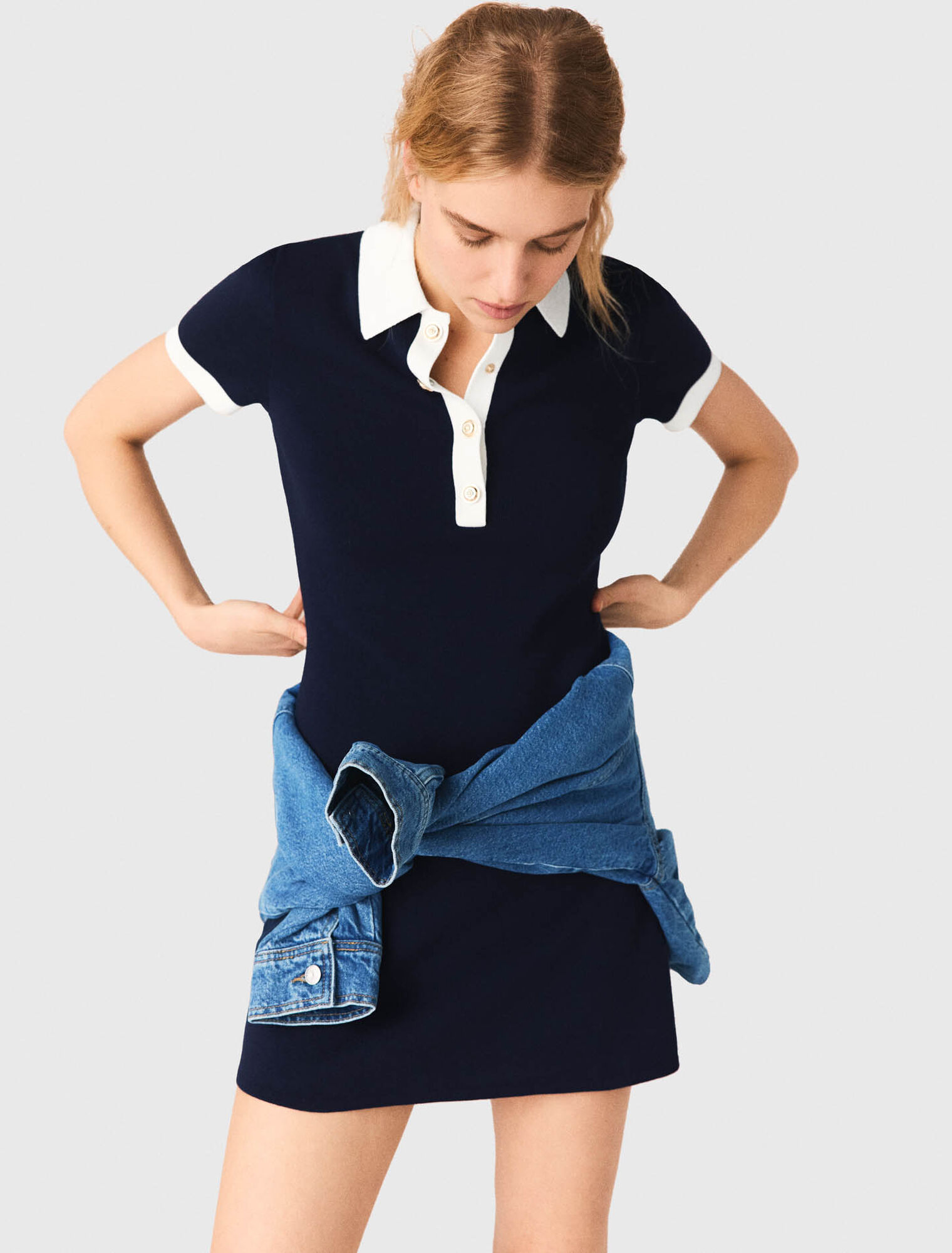 Robe polo &agrave; finitions contrast&eacute;s