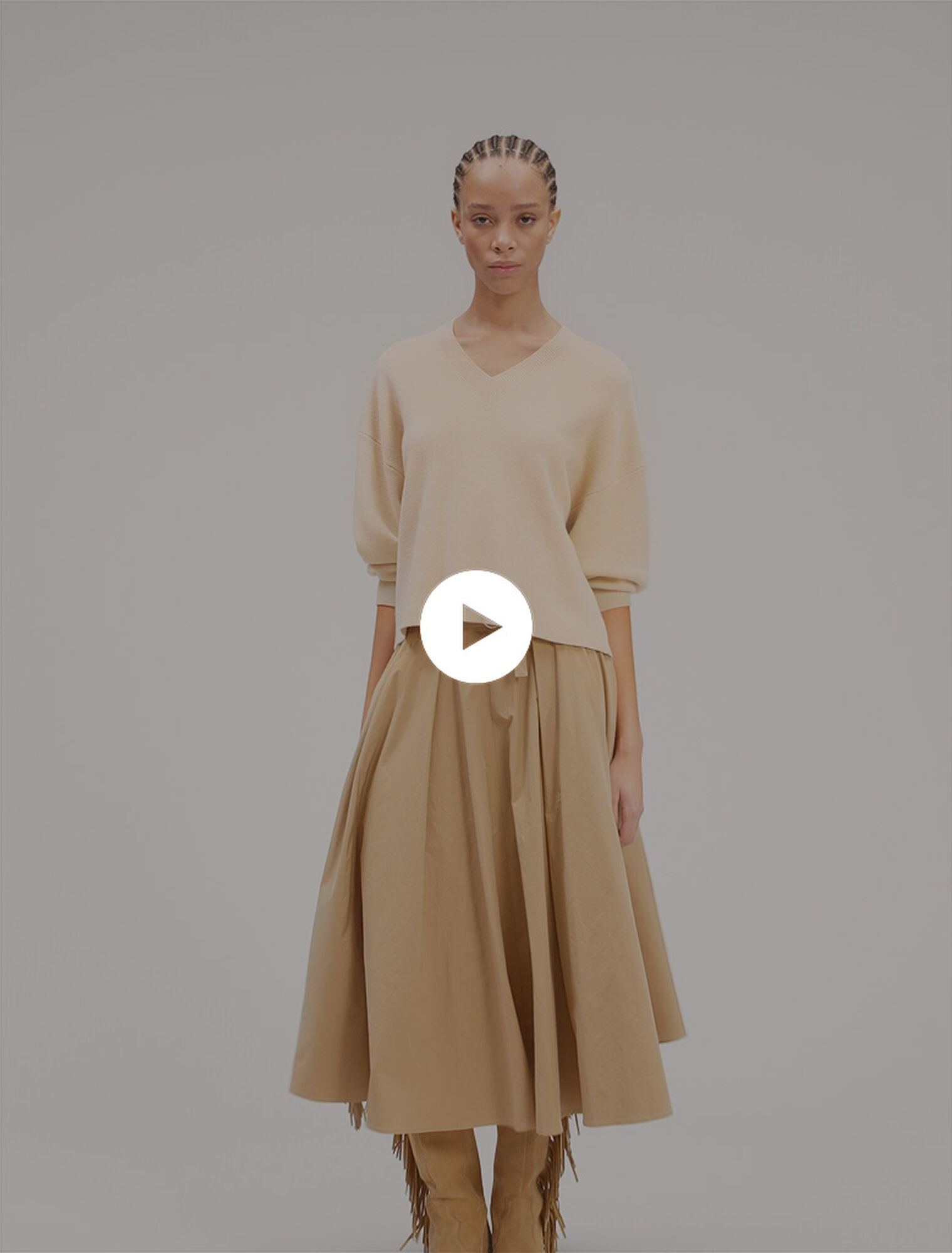 Pull col V en laine melangée