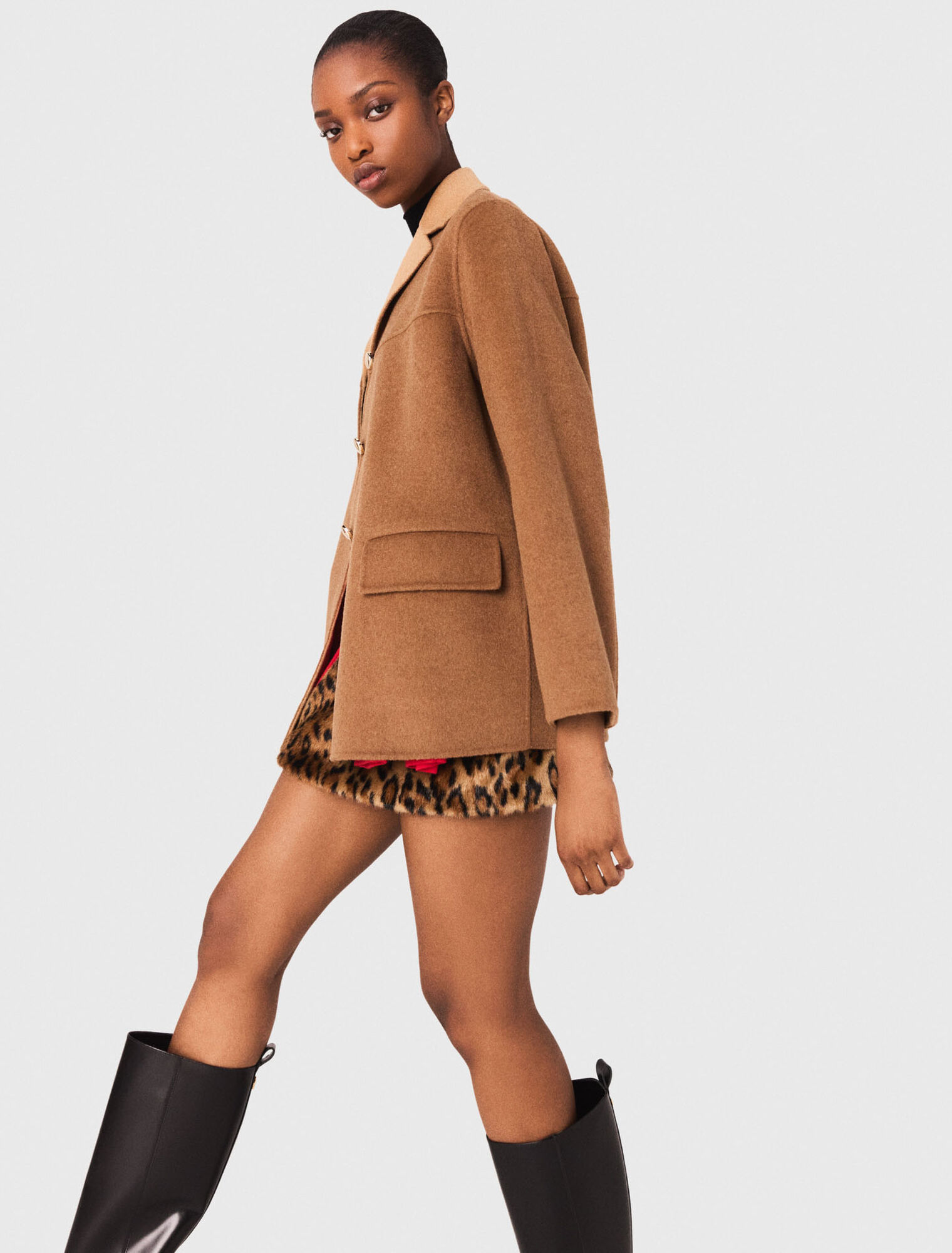 Manteau mi-long double face