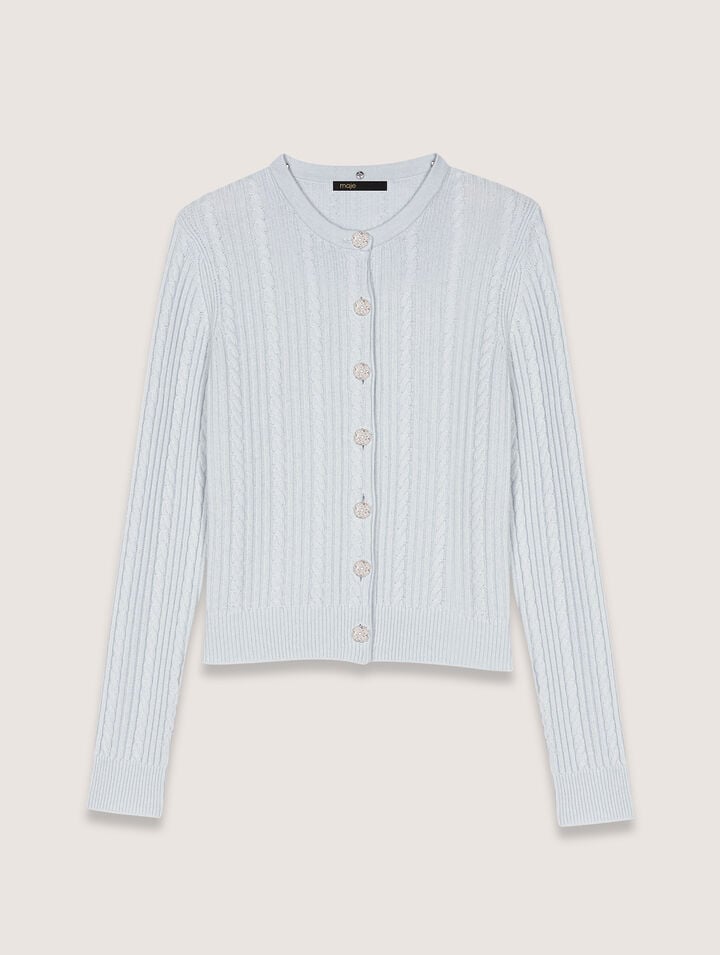 Cardigan à col bijoux amovible