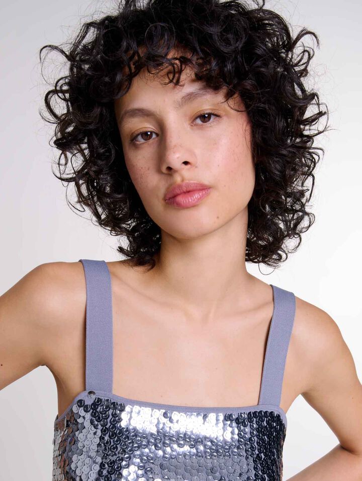 Top en maille ornée de sequins