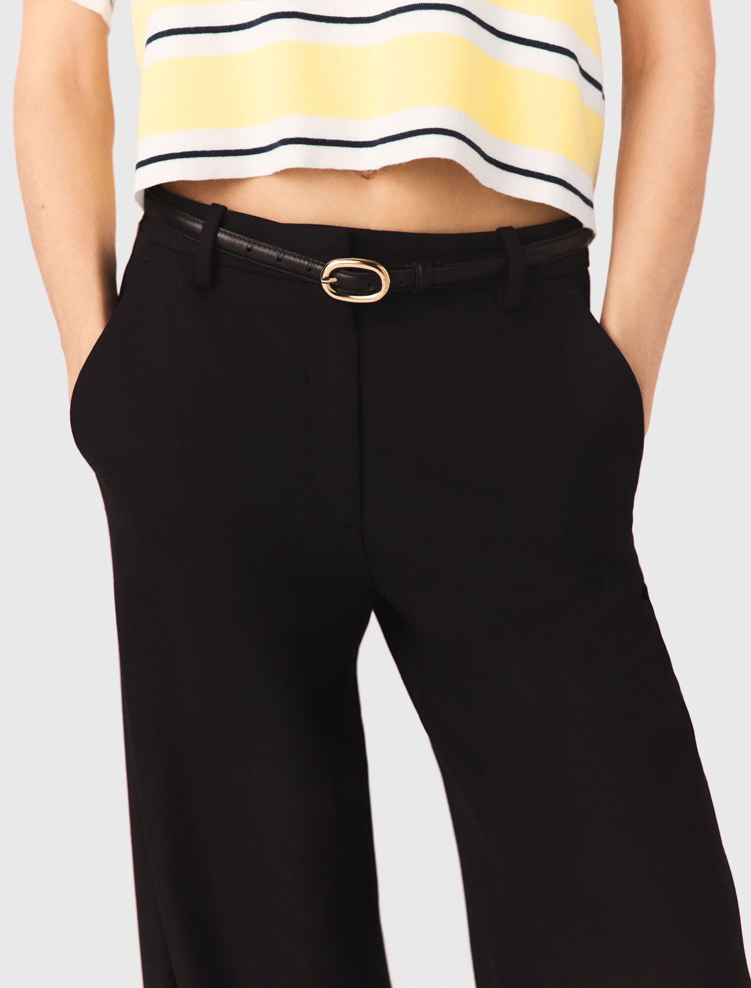 Ceinture cuir fine &agrave; boucle ovale