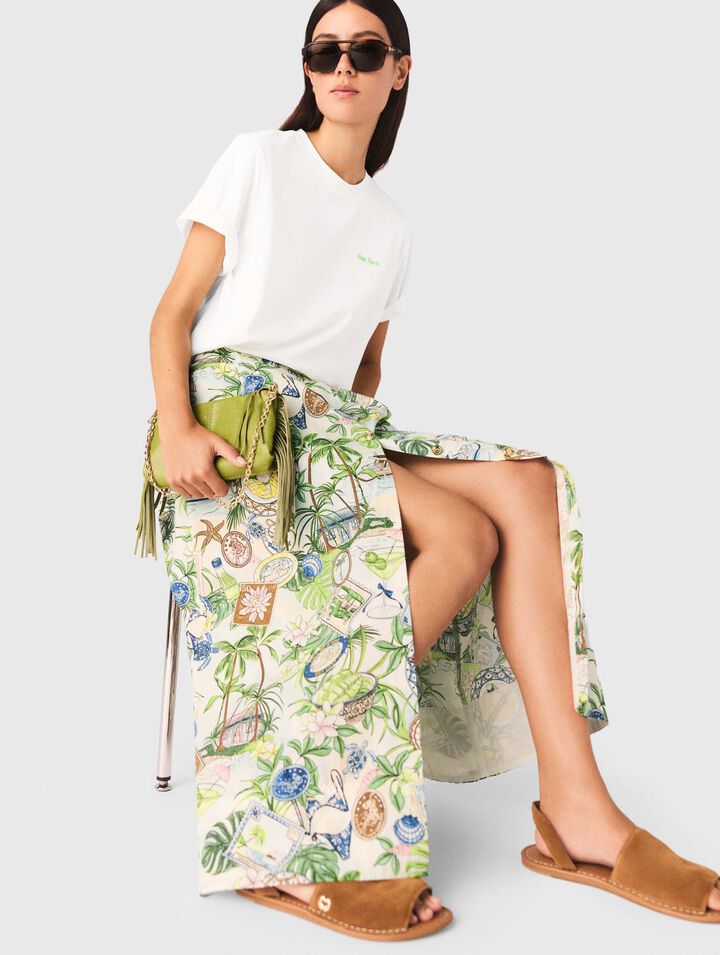 Jupe longue imprim&eacute;e et sous short