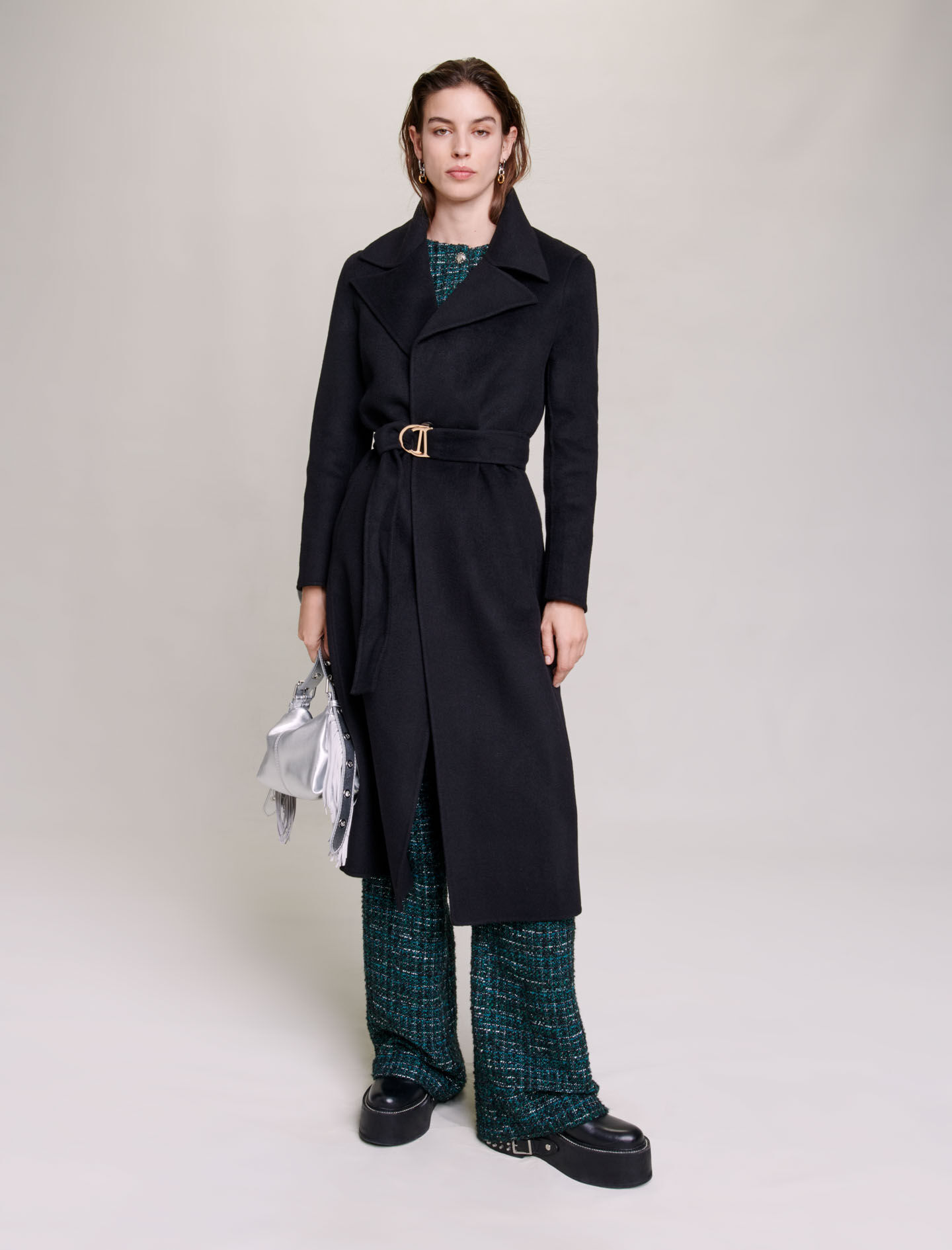 Manteau en double face ceinture Manteaux Maje