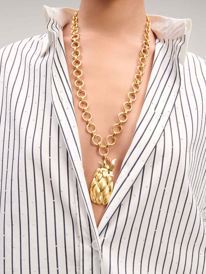 Chemise strassée à rayures
