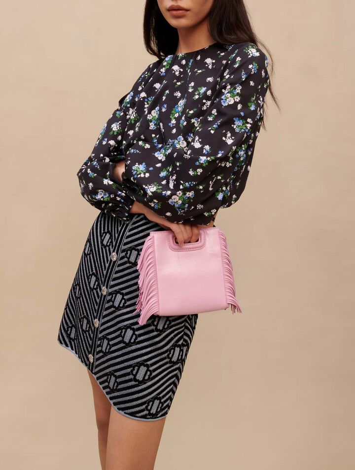 Sac M Mini en cuir rose