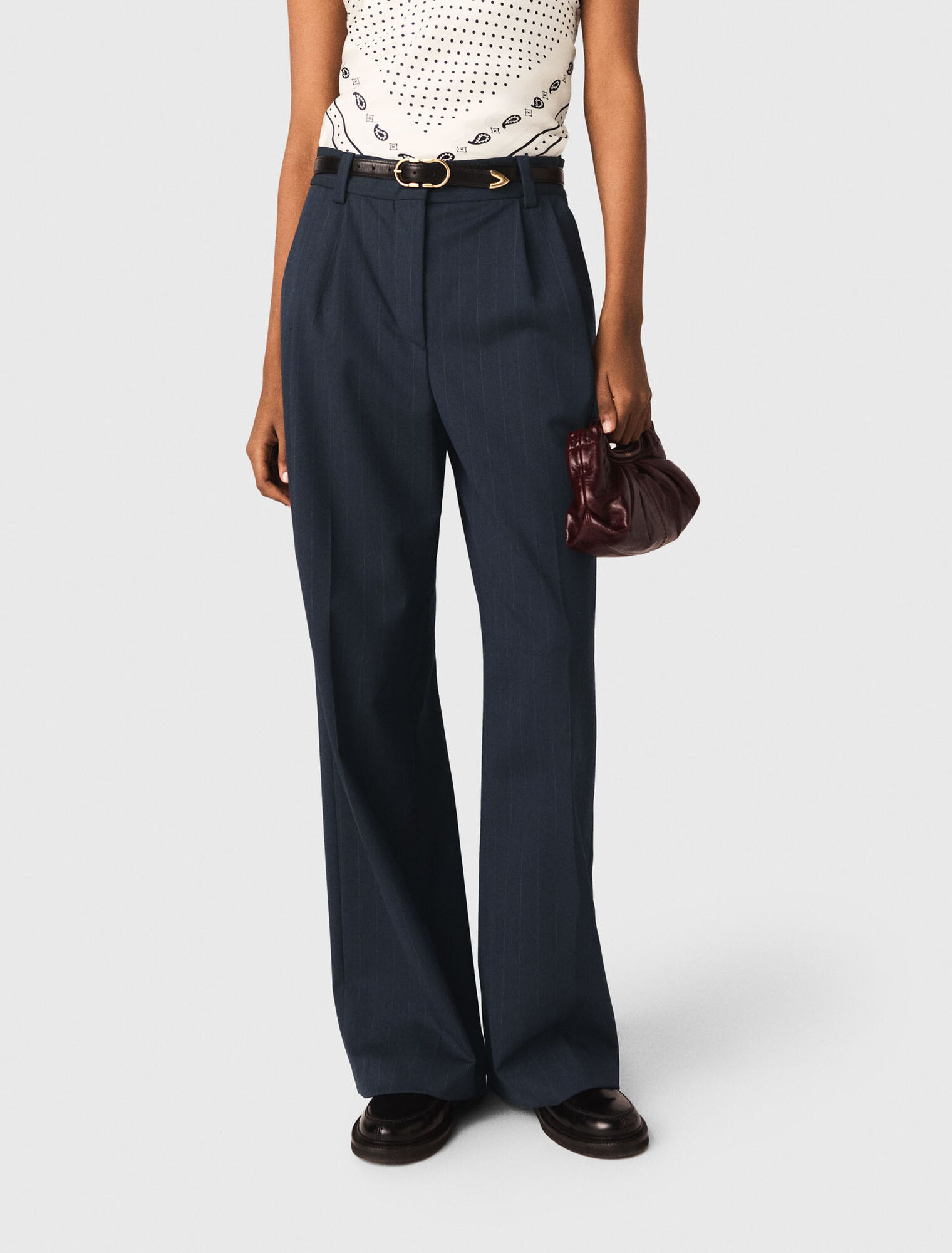 Pantalon de tailleur &agrave; rayures