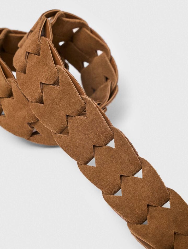 Ceinture tress&eacute;e en su&egrave;de