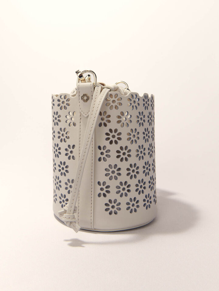 Sac seau en cuir perforé