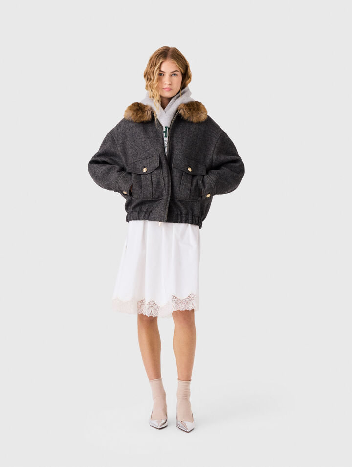 Blouson oversize effet chevrons