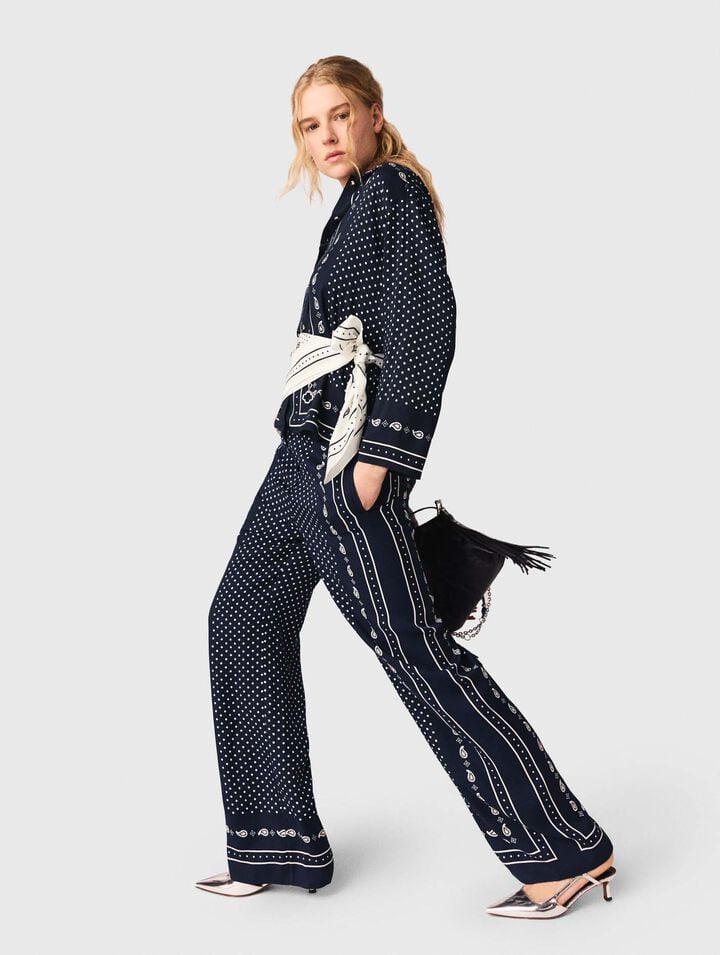 Pantalon fluide imprim&eacute;