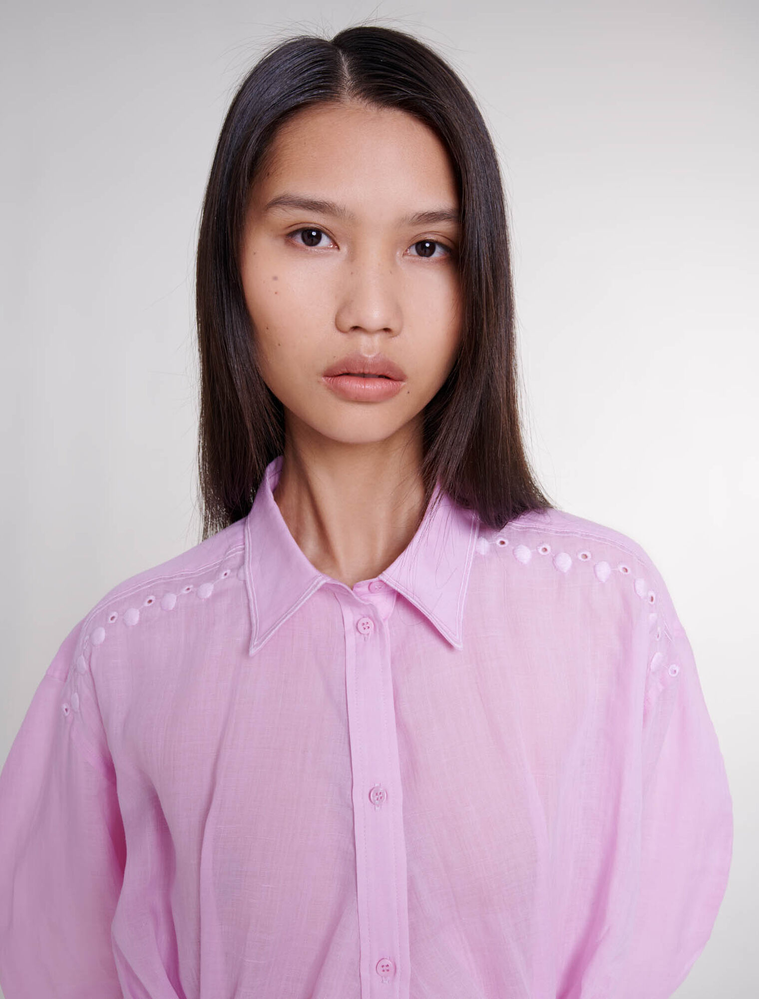 Chemise courte en ramie