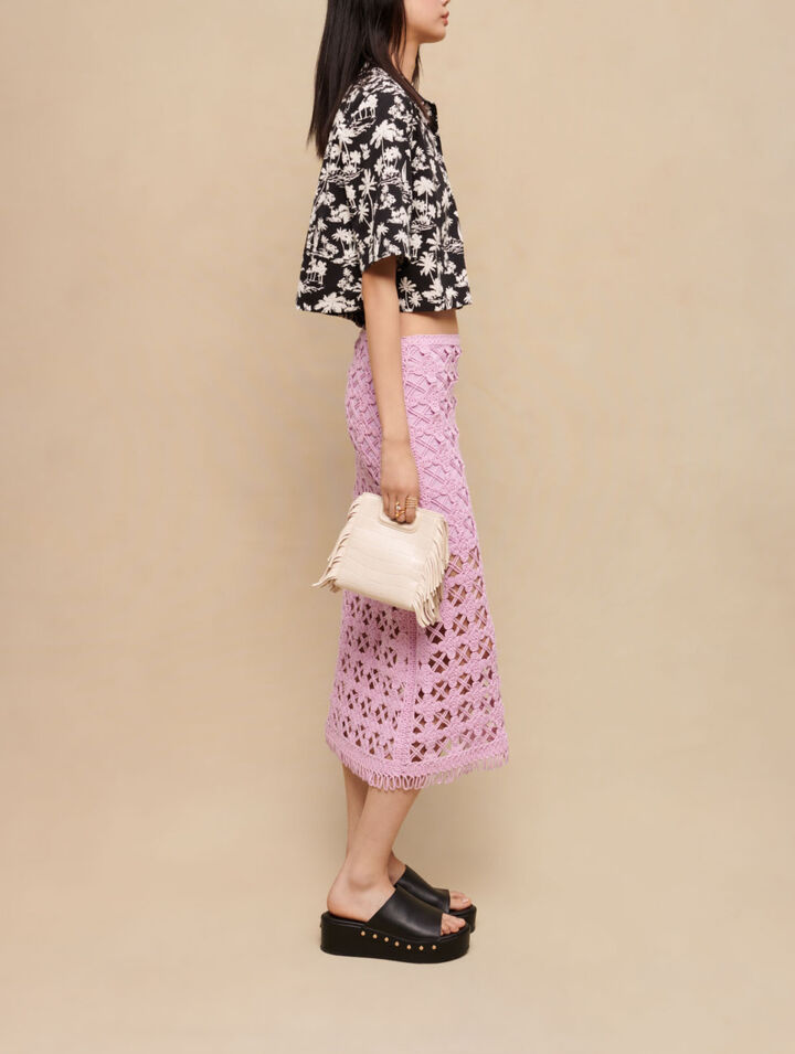 Chemise courte imprimé palmiers
