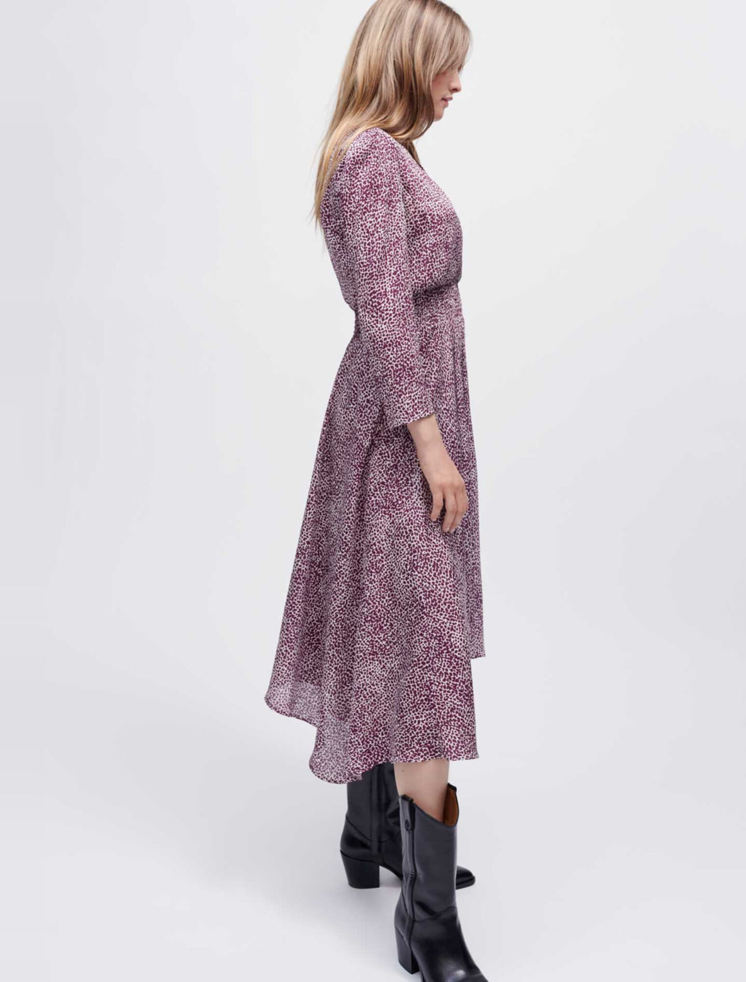 Robe asymétrique imprimée Léopard