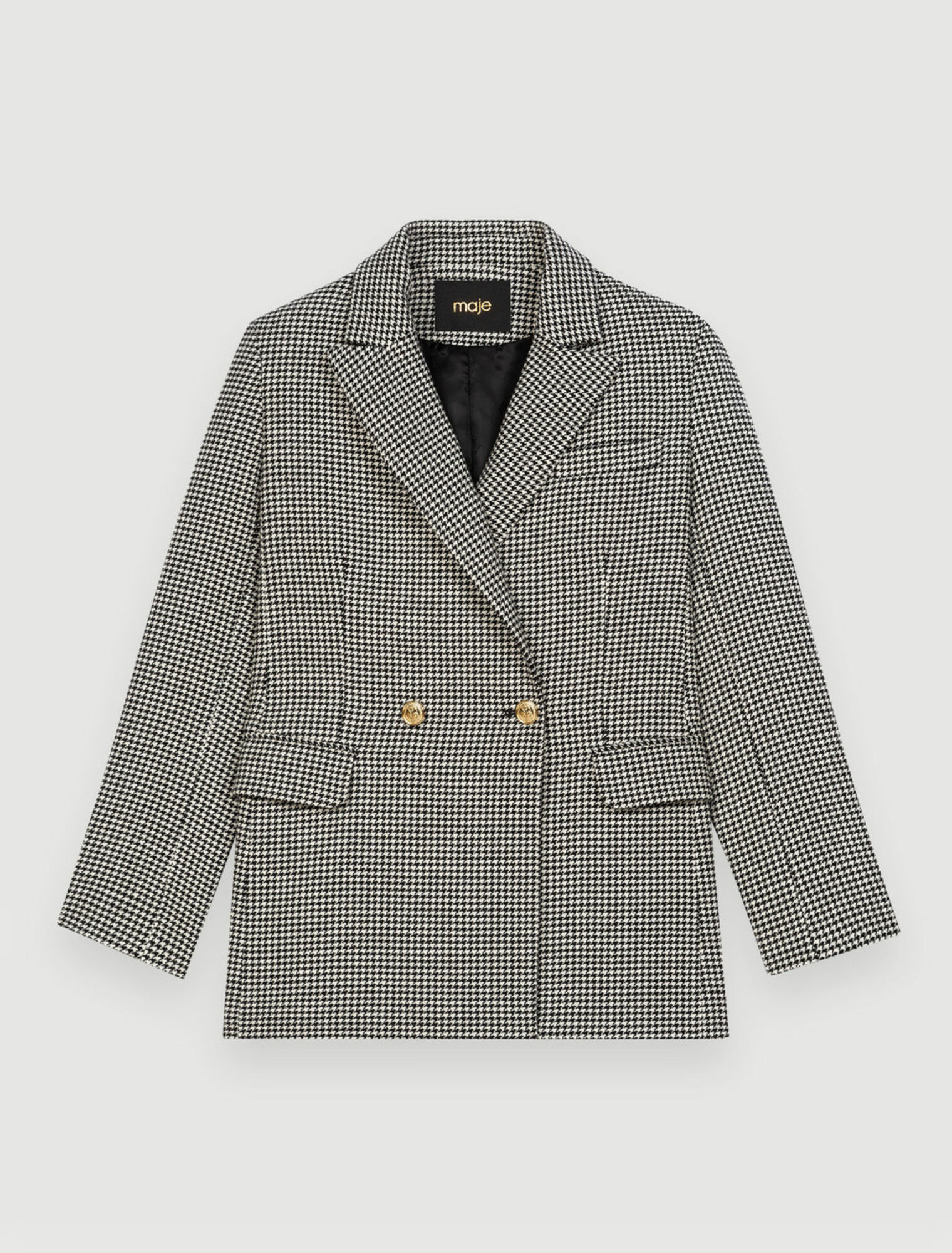 Veste droite en pieds de poule