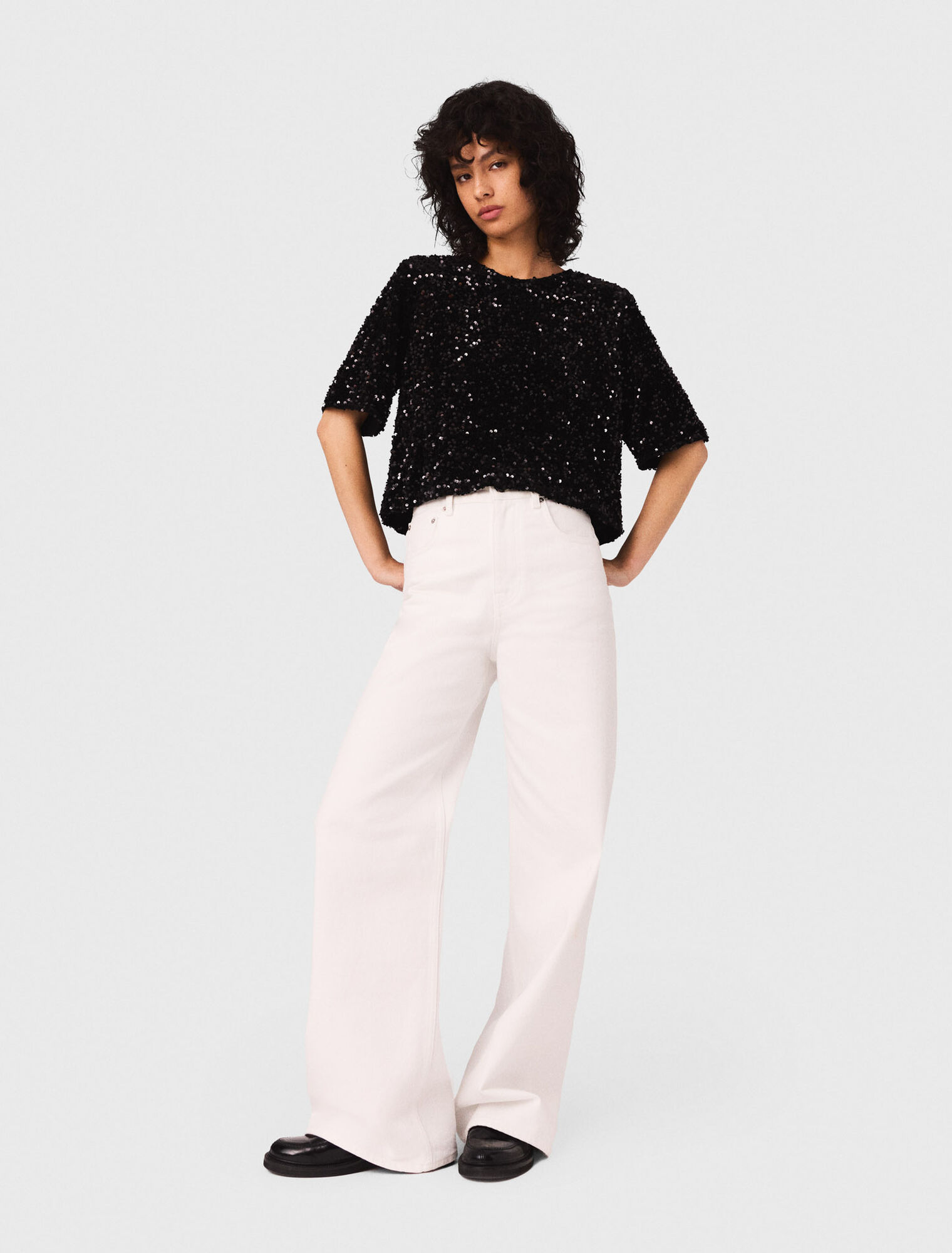 Top en velours et sequins