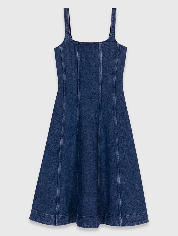 Robe babydoll longue en denim