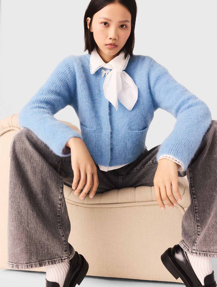 Cardigan avec nœud bijou