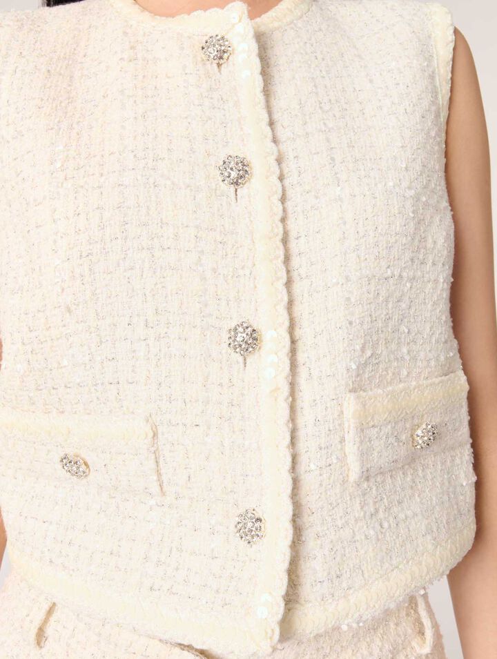Veston en tweed à sequins