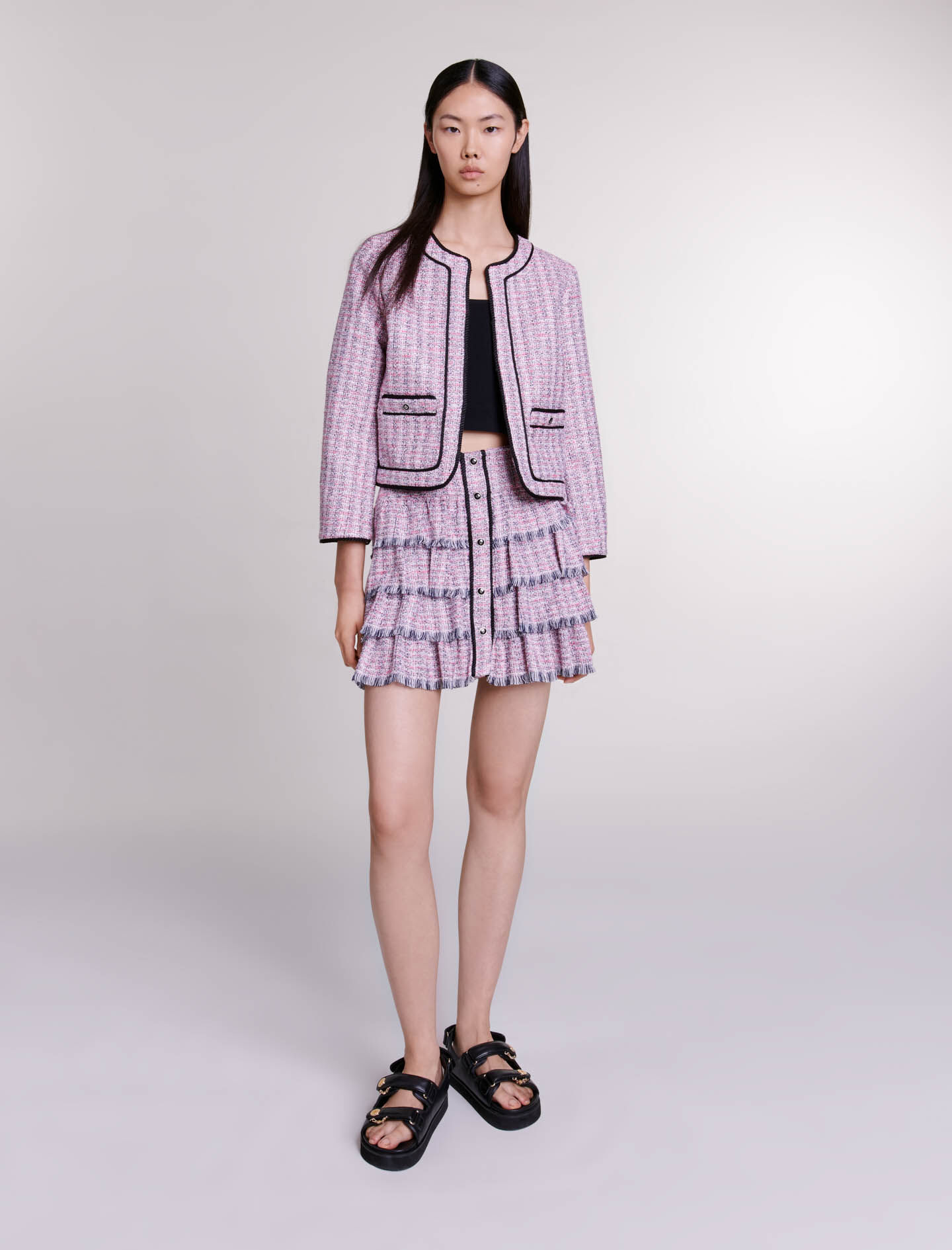 Jupe courte en tweed Jupes courtes Maje