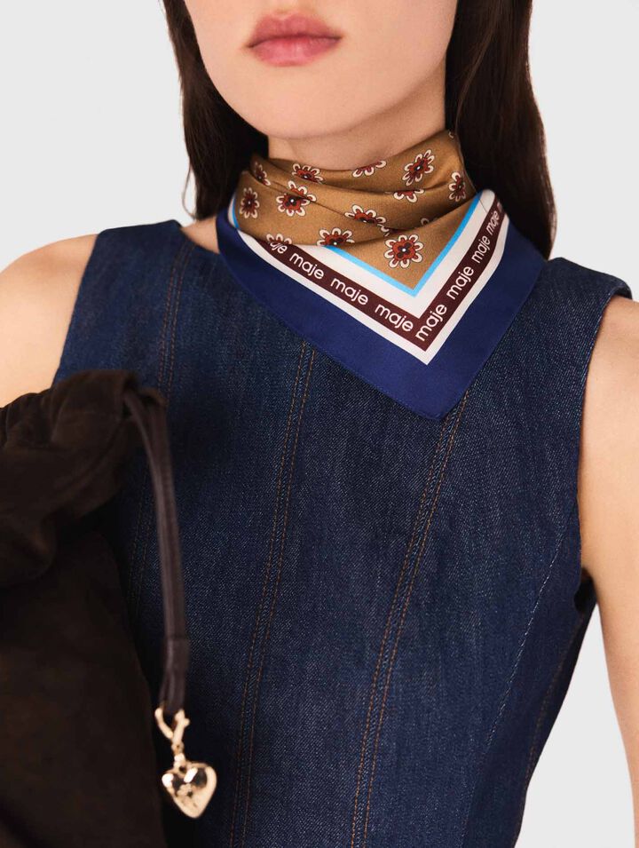Robe courte en denim avec volants