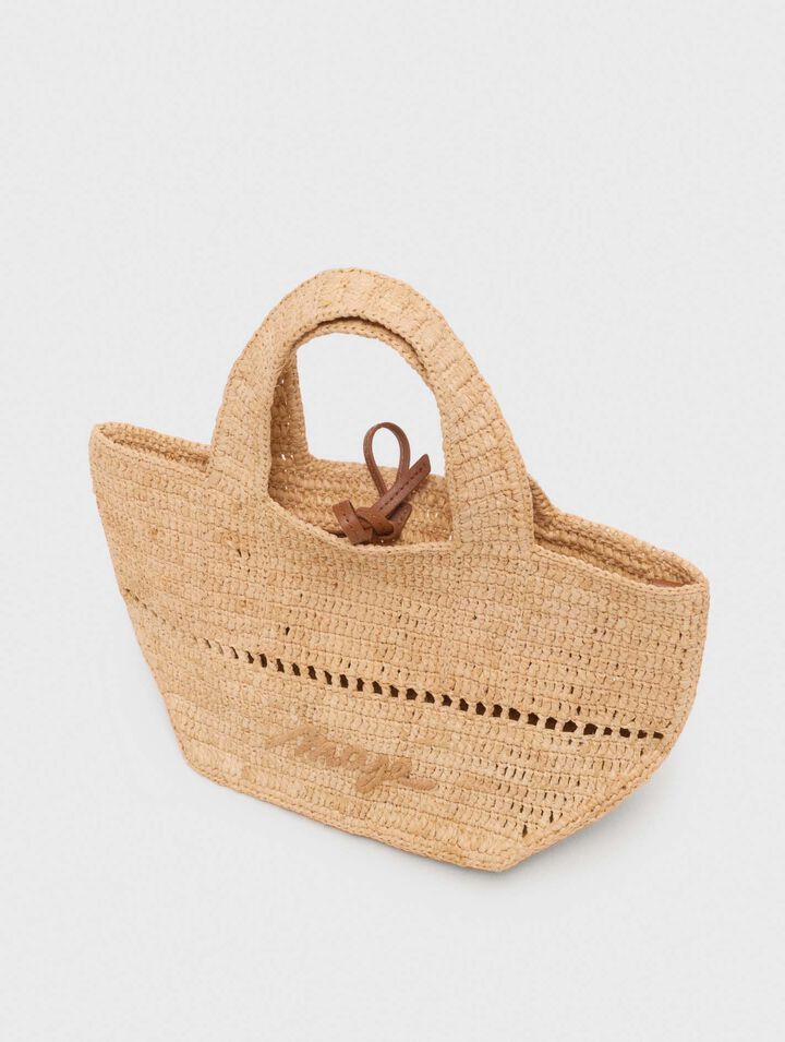 Mini cabas en raphia naturel