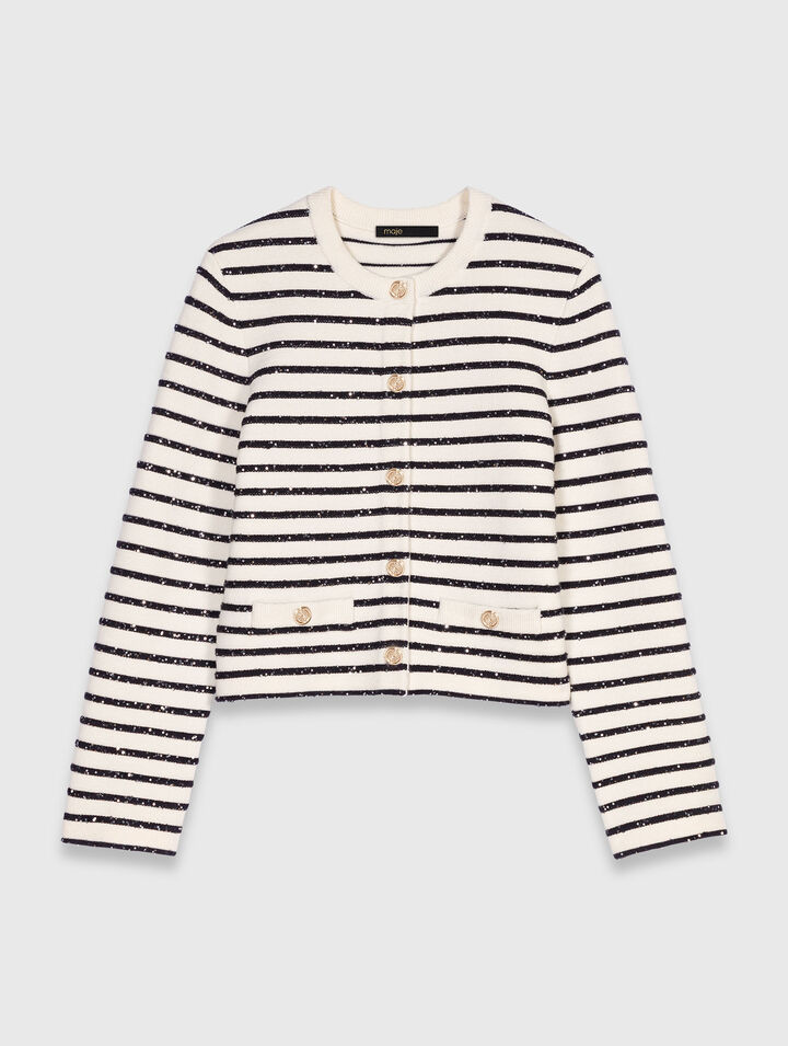 Cardigan en laine strassé