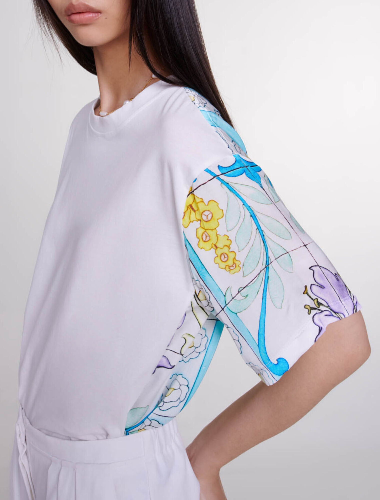 Tee-shirt bi-matière imprimé