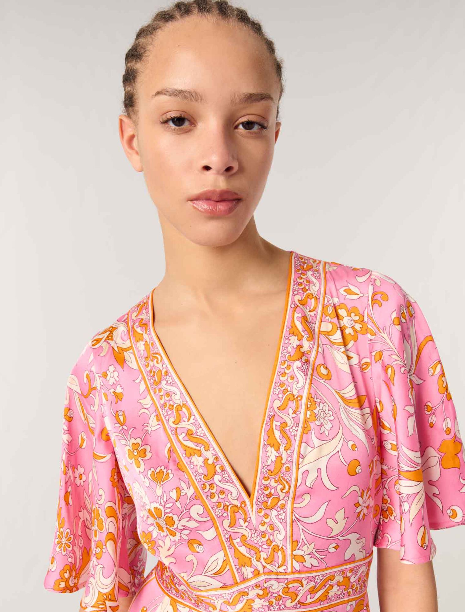 Robe longue fluide imprimée