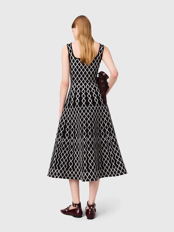 Robe midi en maille jacquard