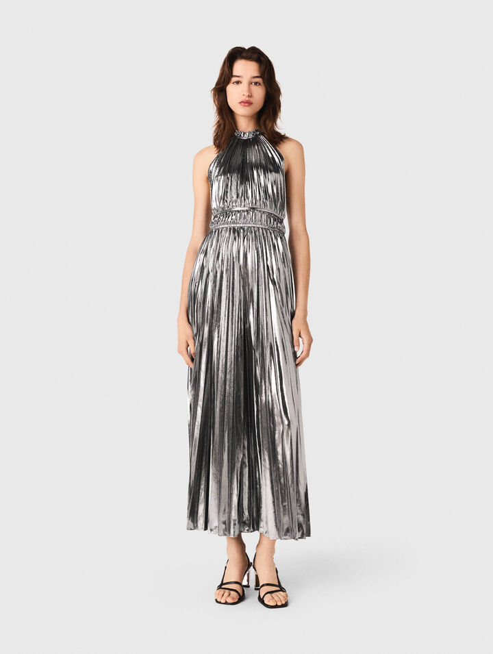 Robe longue plissée