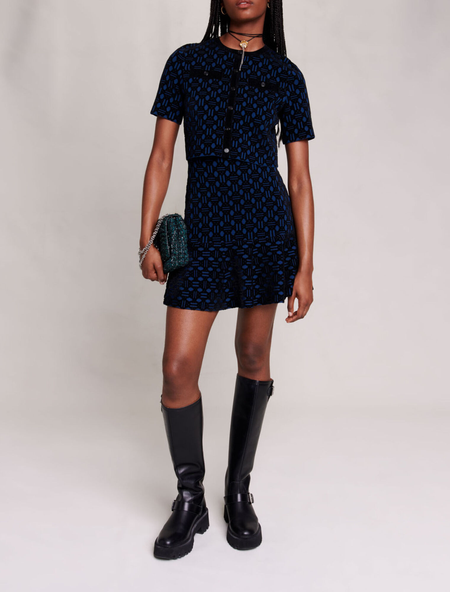 Robe en maille effet 2-en-1