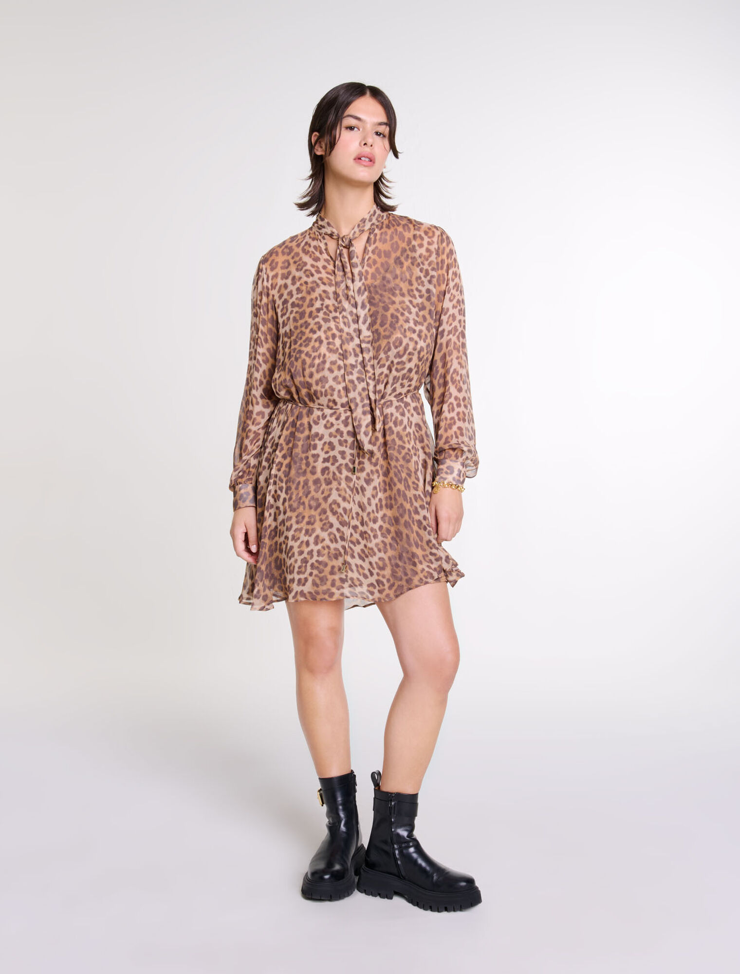 Robe courte imprimé léopard