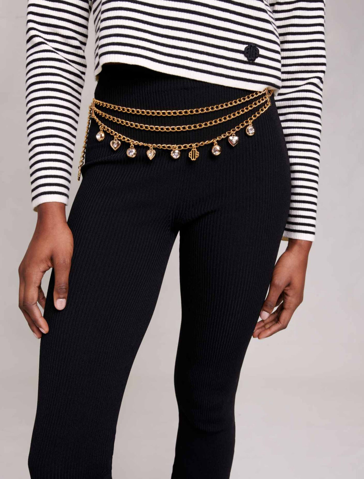 Pantalon en maille côtelée