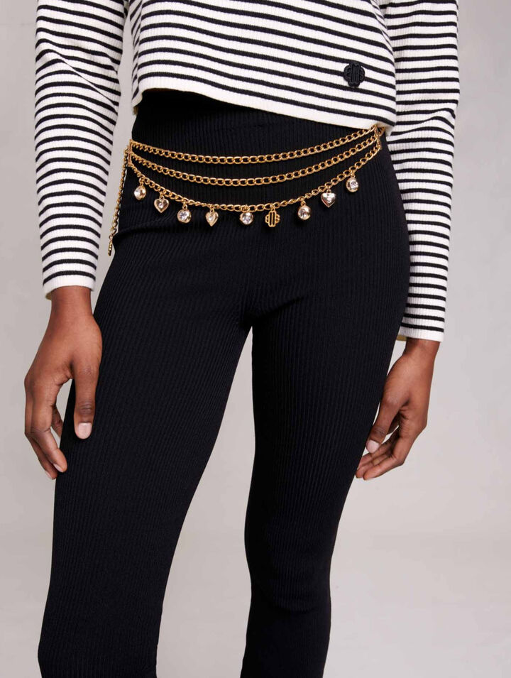 Pantalon en maille côtelée