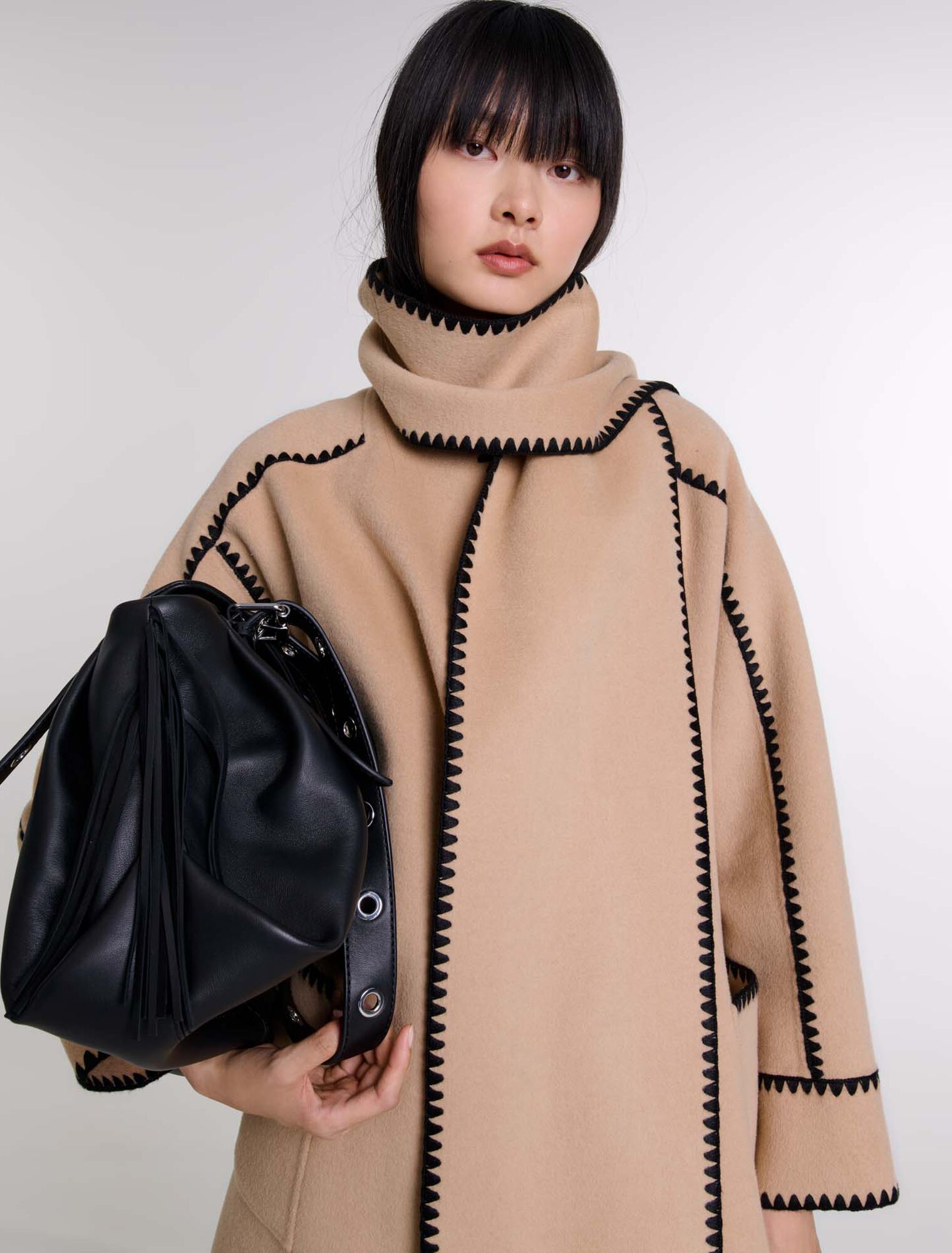 Manteau bicolore double face