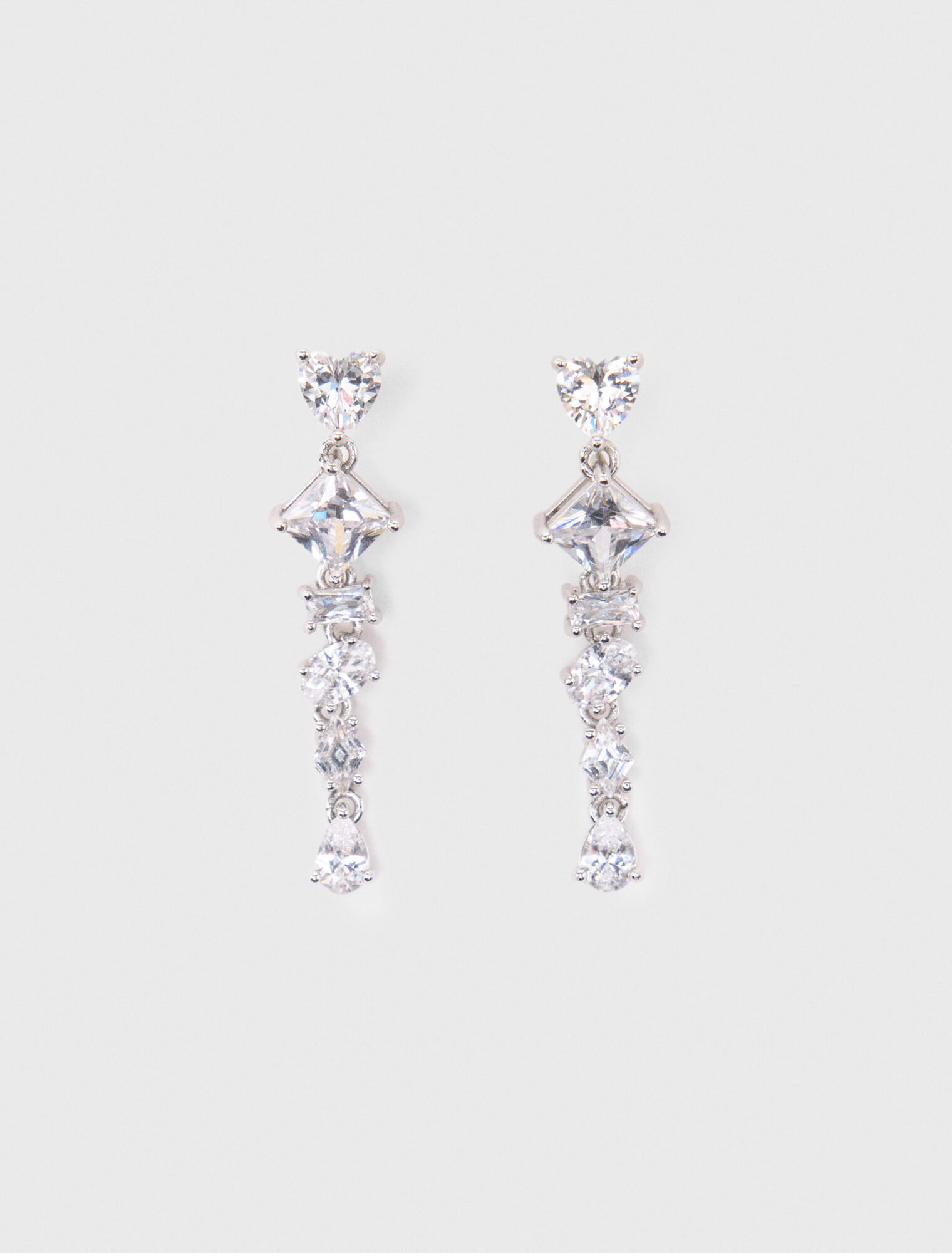 Boucles d'oreilles coeur strassé