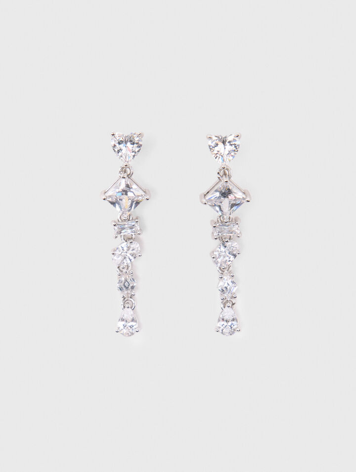 Boucles d'oreilles coeur strassé